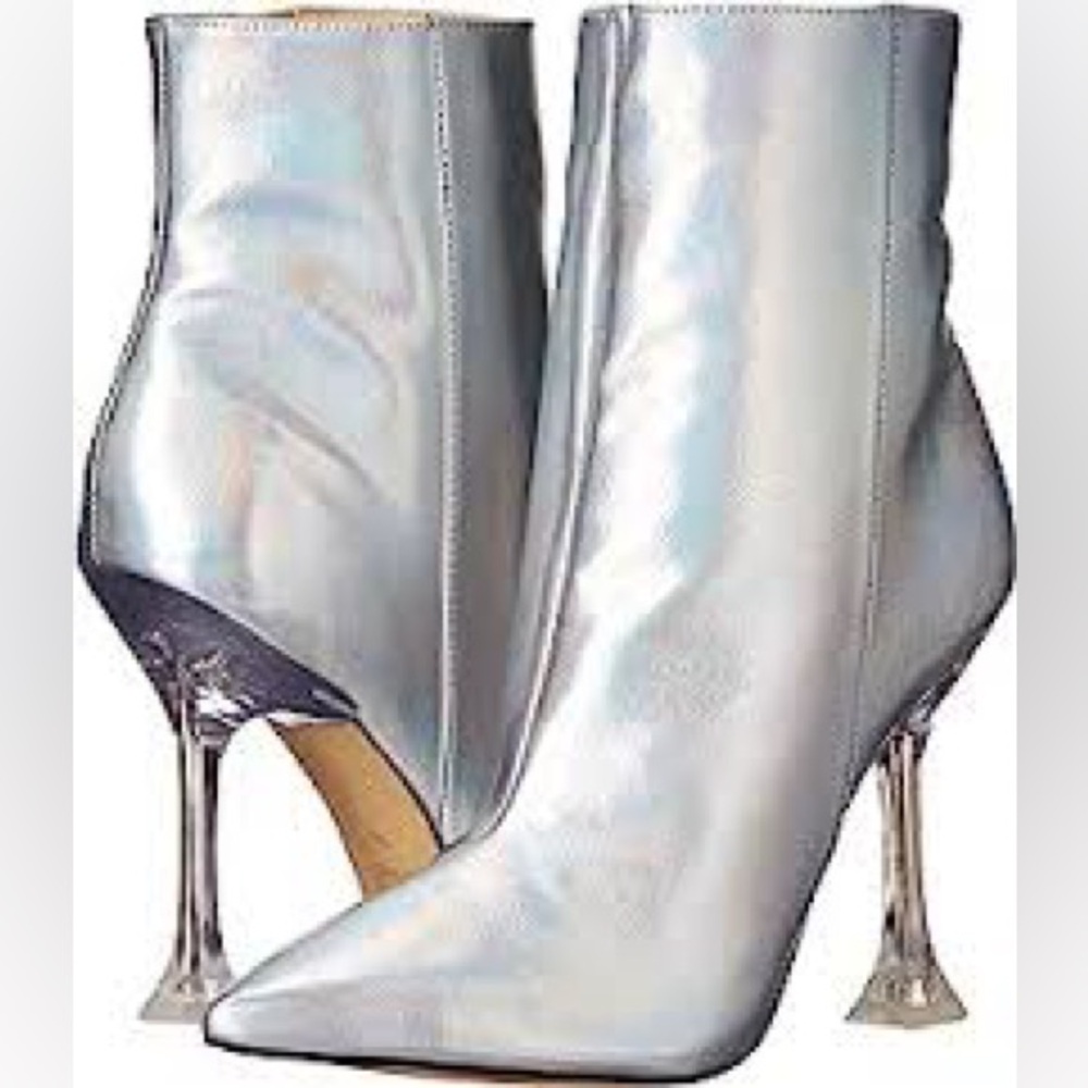 ⚡️NINE WEST • Iridescent/Silver High Heel Bootie • 7.5 M •